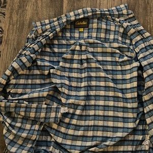 CABELA’S MEN’S BLUE PLAID COTTON FLANNEL